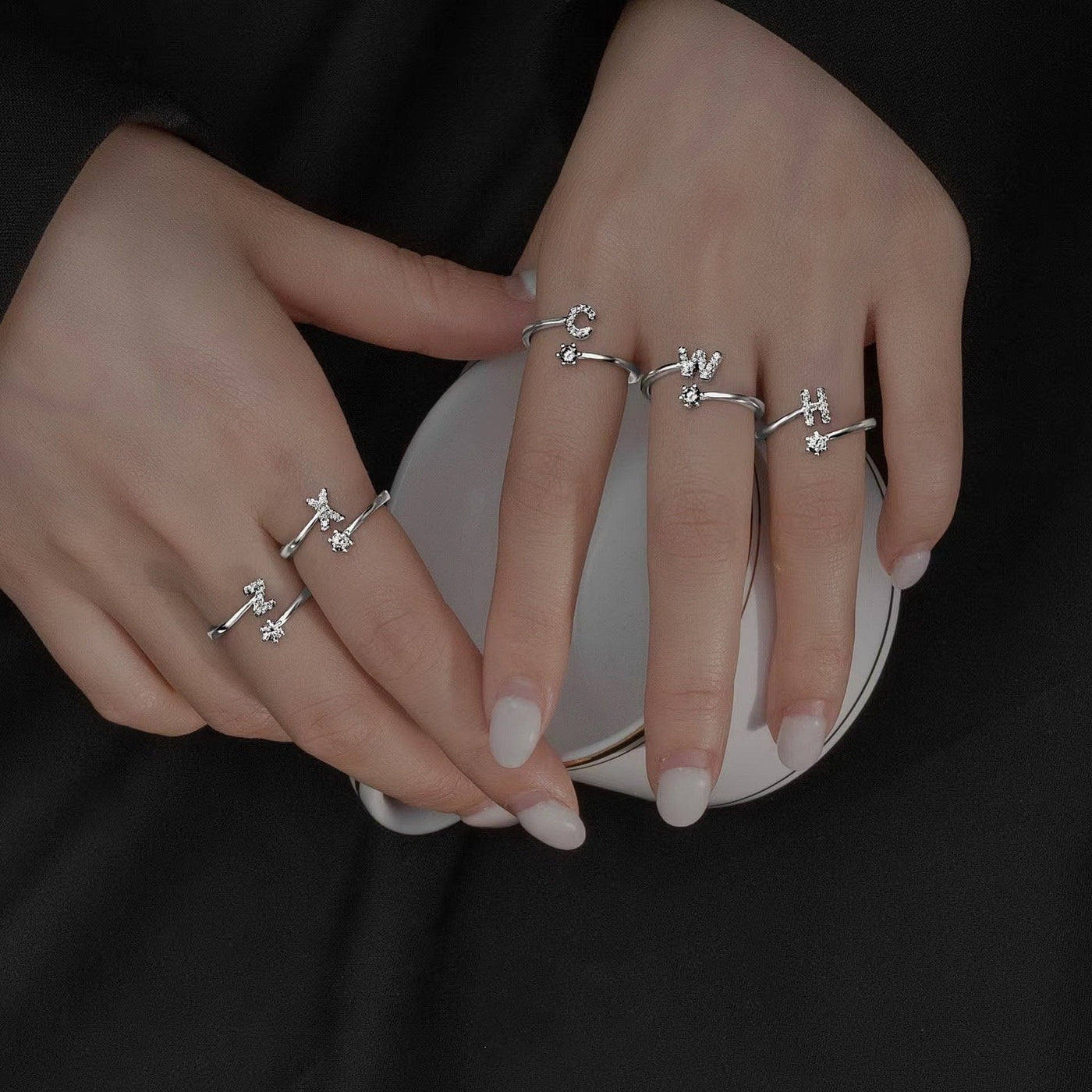 Personalized Initial Sterling Silver Ring