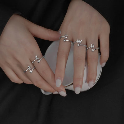 Personalized Initial Sterling Silver Ring