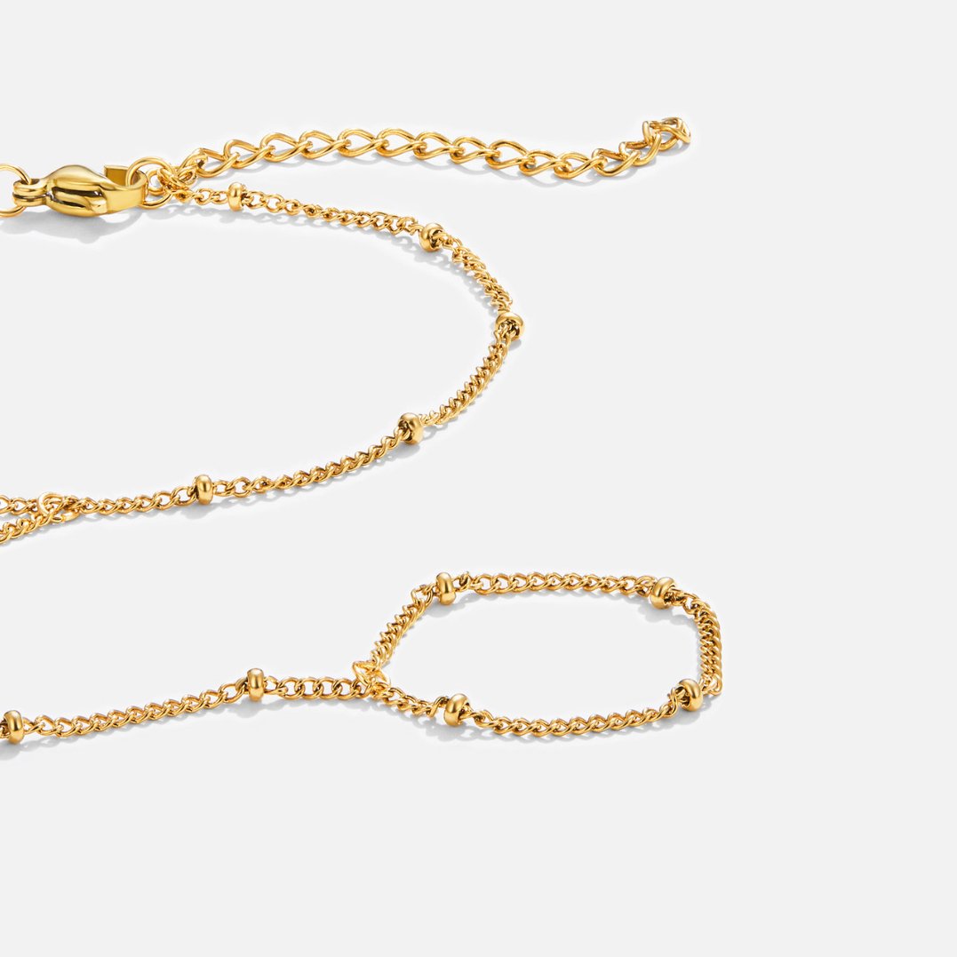 Kaya - 18K Gold Hand Chain Bracelet