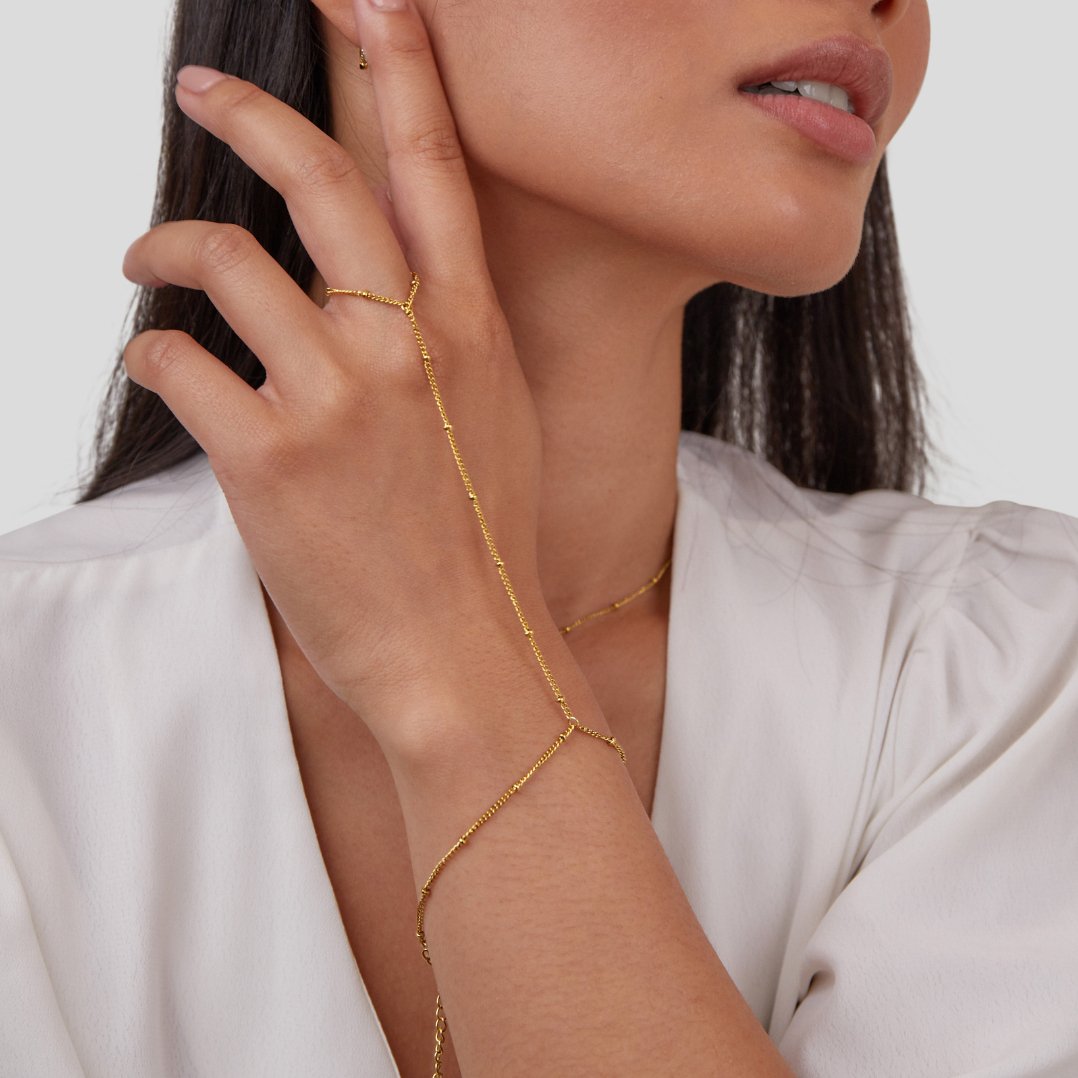 Kaya - 18K Gold Hand Chain Bracelet