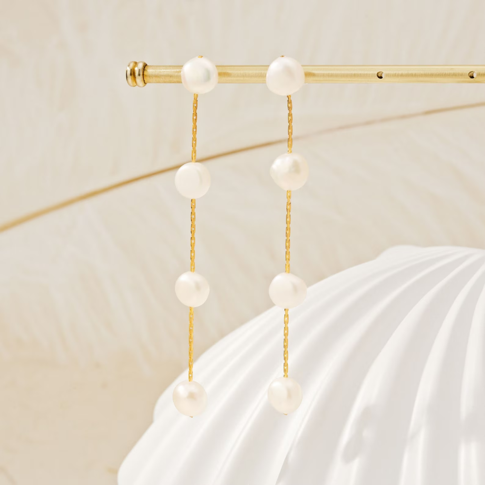 Sapphire Drop Statement Earrings - Long Sapphire Drop Earring