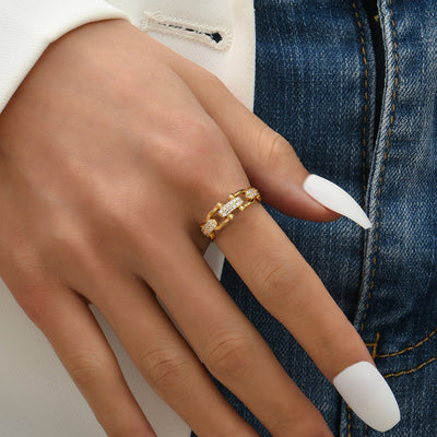 Sophie - Crystal Gold Ring
