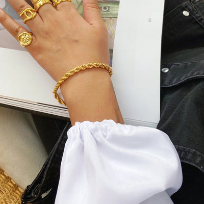 Stacey - Rope Chain Gold Bracelet