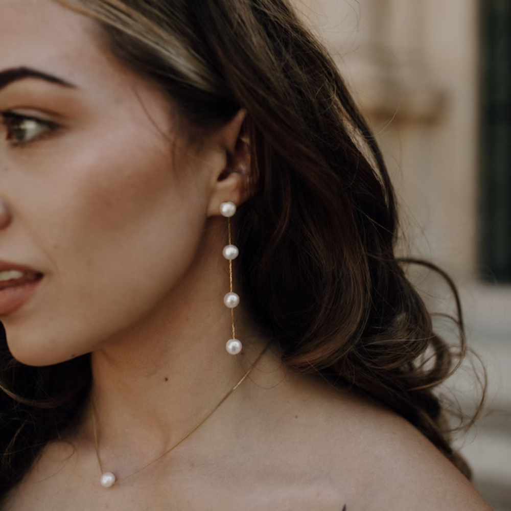 Sapphire Drop Statement Earrings - Long Sapphire Drop Earring