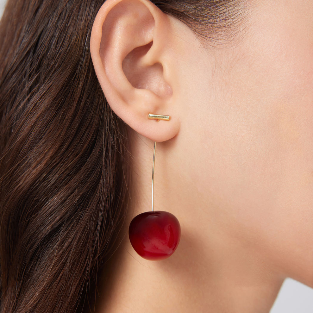 Red Cherry Earrings - Lightweight Cherry Earrings