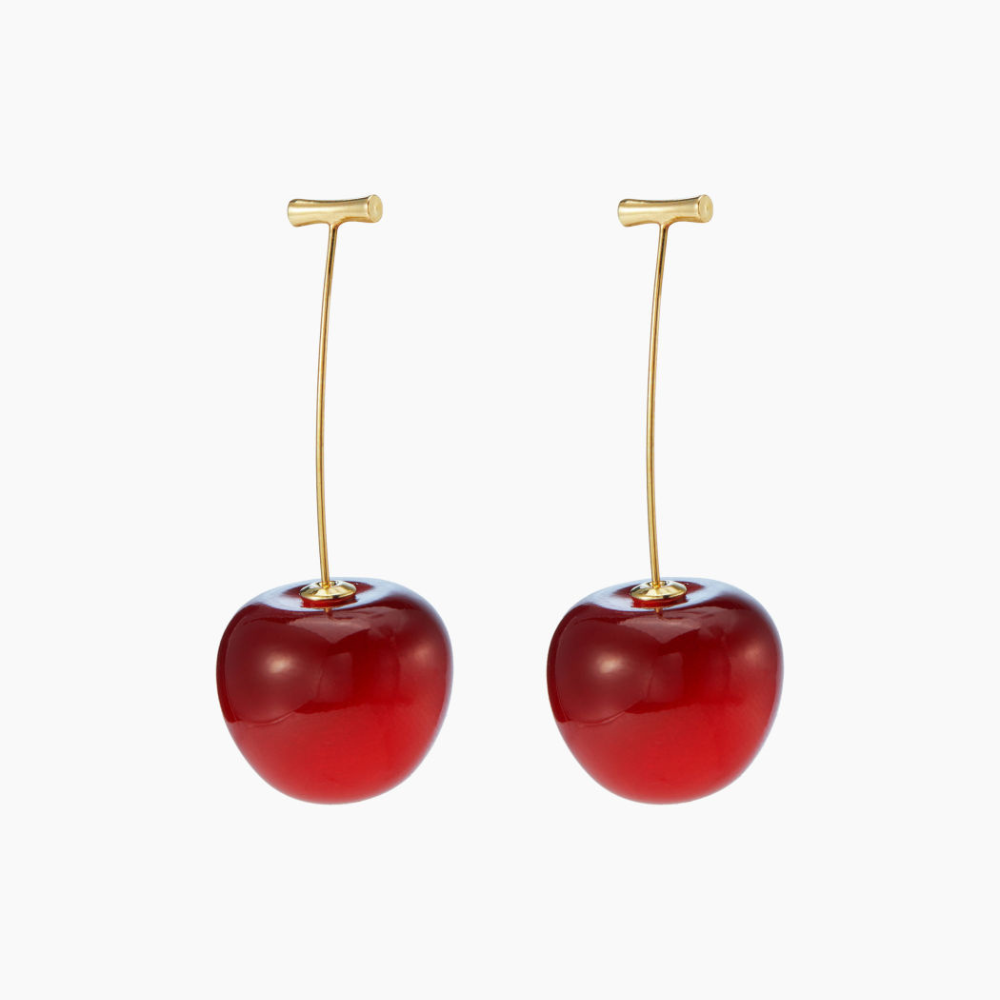 Red Cherry Earrings - Lightweight Cherry Earrings