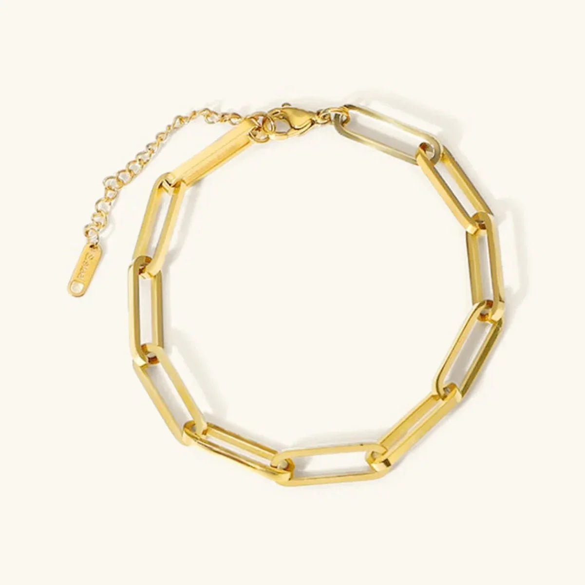 Sandra - Gold Paperclip Chain Bracelet