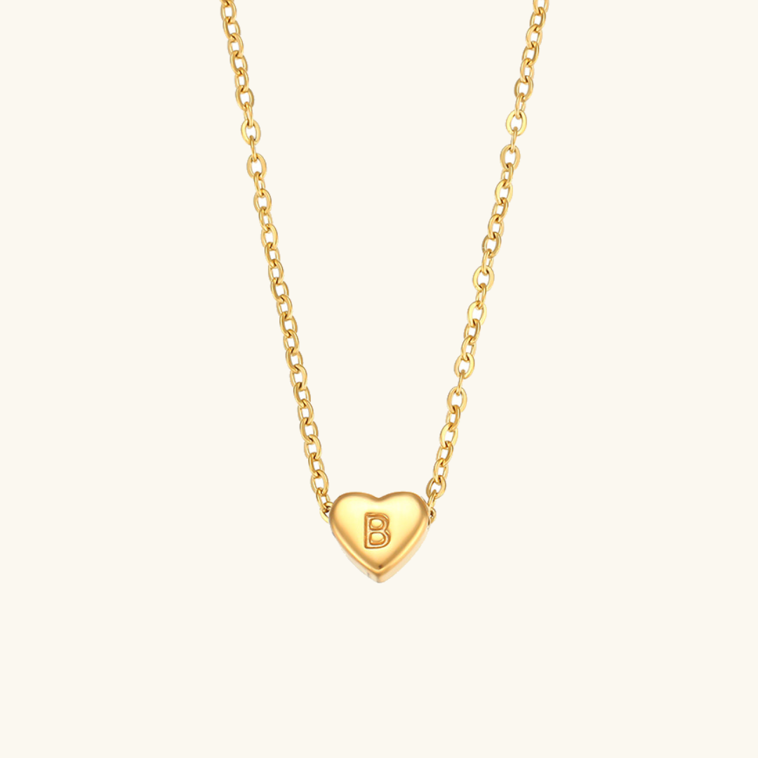 Juliette - Heart Initial Gold Necklace