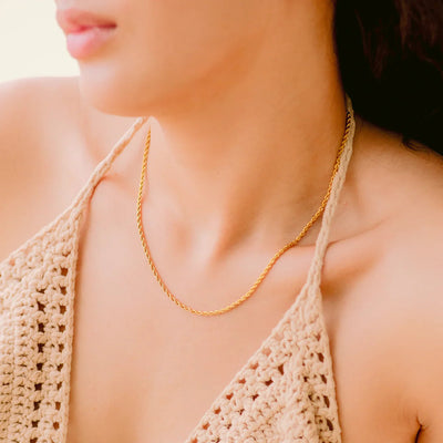 Riley - Rope Chain Gold Necklace