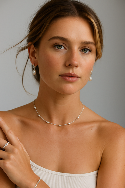 Isabella - Silver Ten Pearl Choker