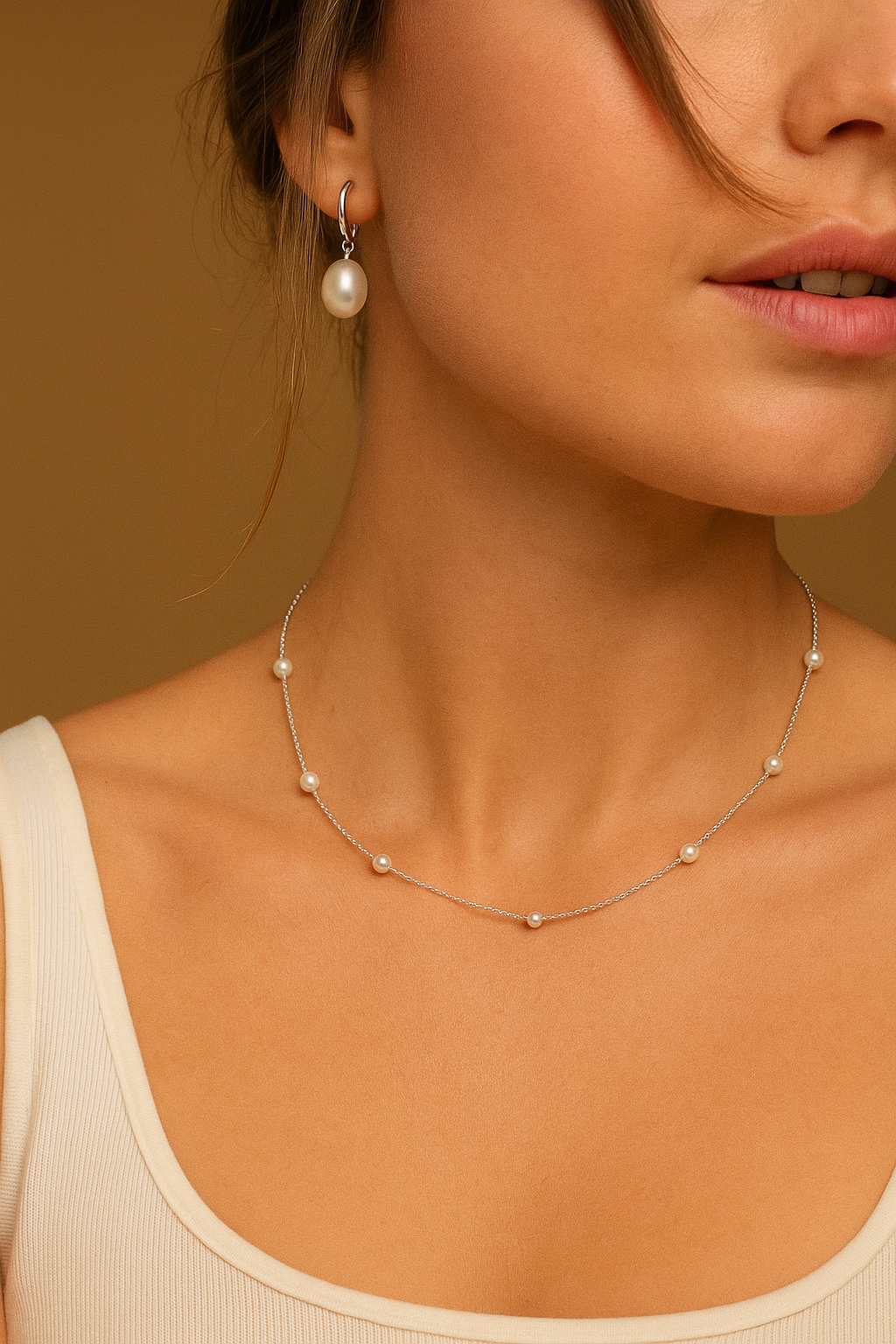 Isabella - Silver Ten Pearl Choker