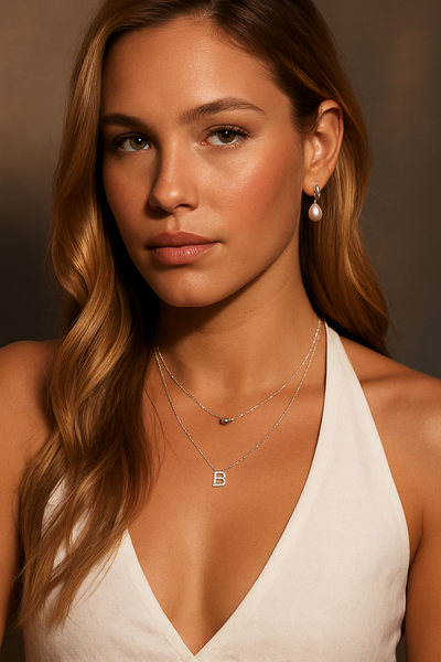 Susie | Silver Huggie Pearl Drop Earrings