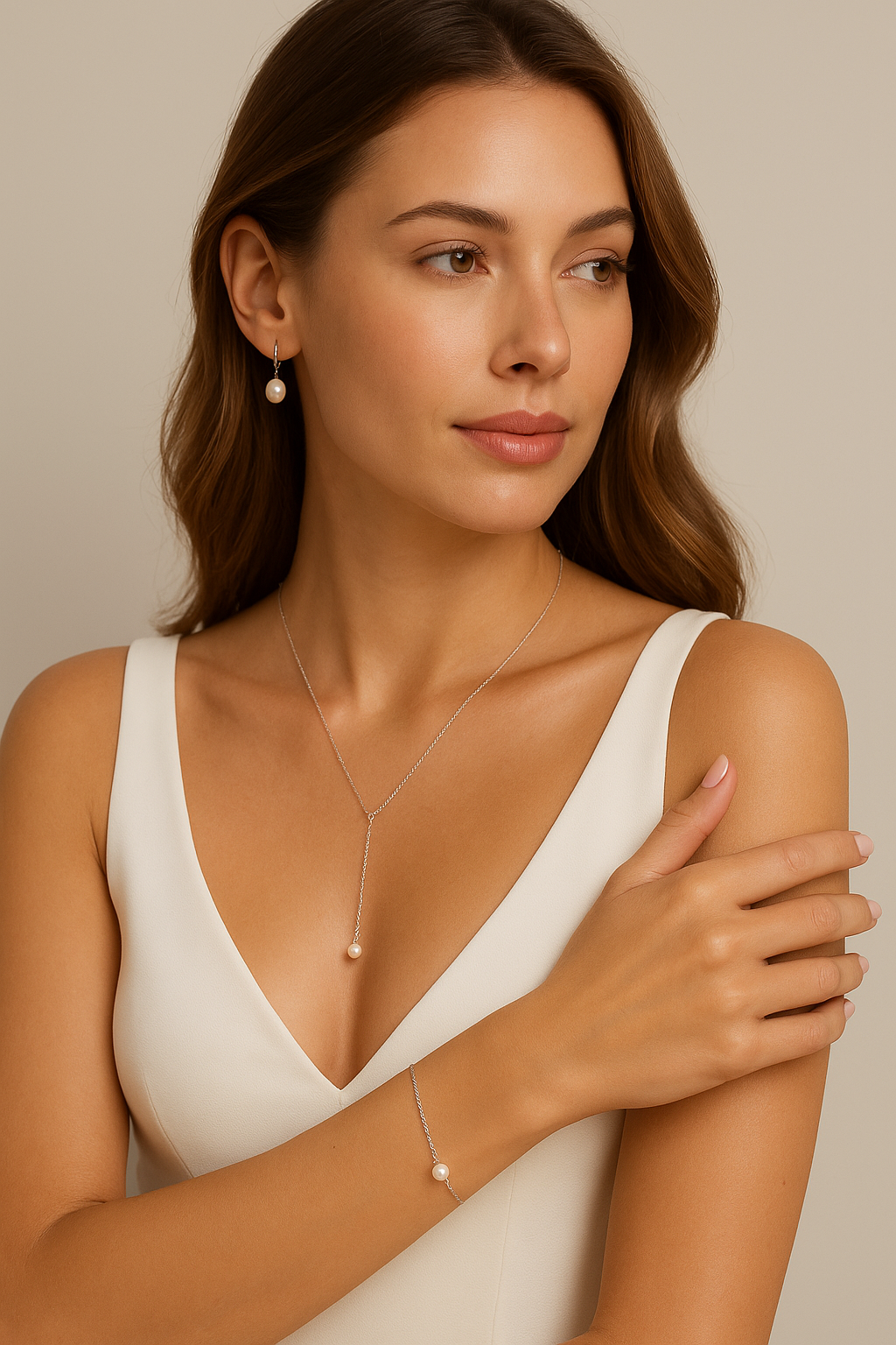 Silver Single Pearl Bracelet