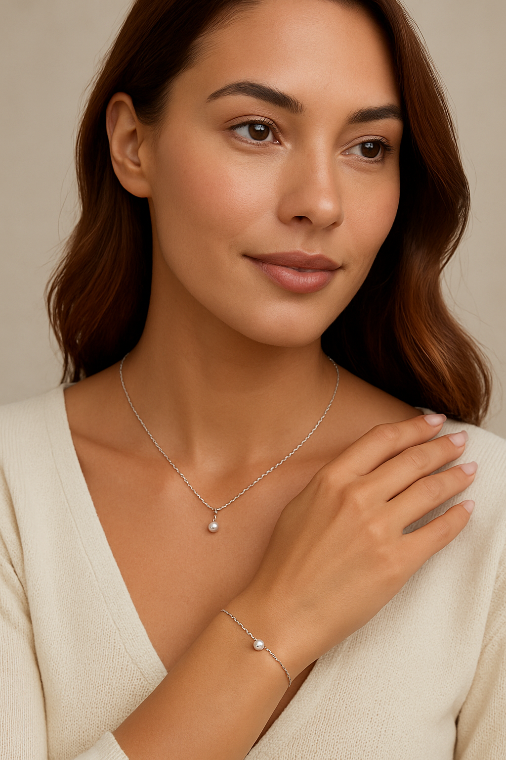 Silver Single Pearl Bracelet