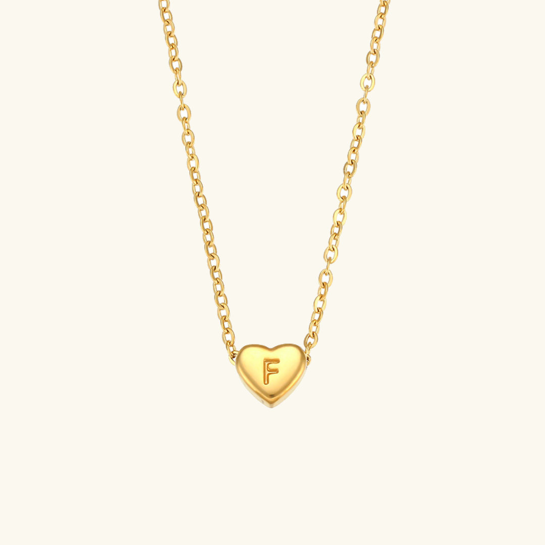 Juliette - Heart Initial Gold Necklace