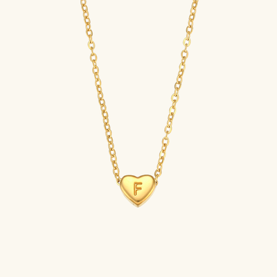 Juliette - Heart Initial Gold Necklace