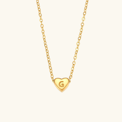 Juliette - Heart Initial Gold Necklace