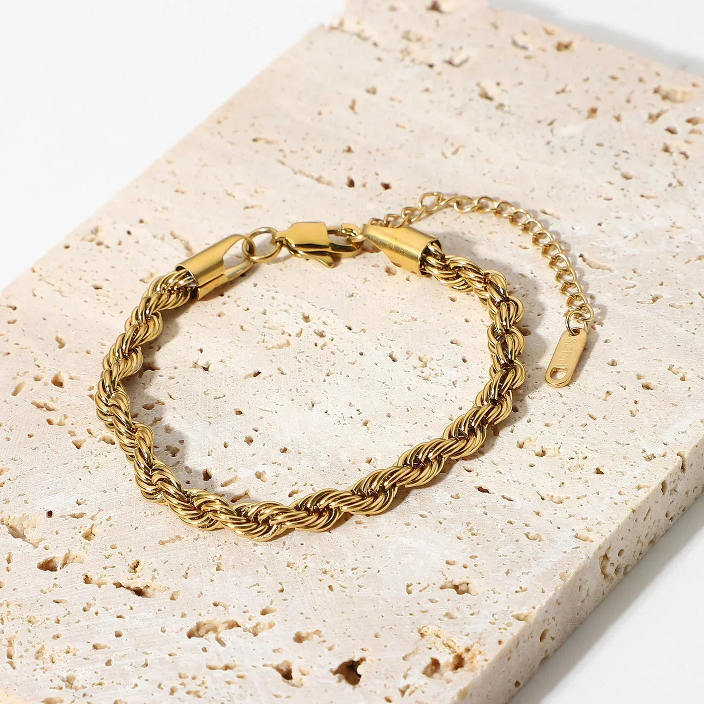 Stacey - Rope Chain Gold Bracelet