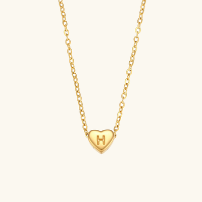 Juliette - Heart Initial Gold Necklace