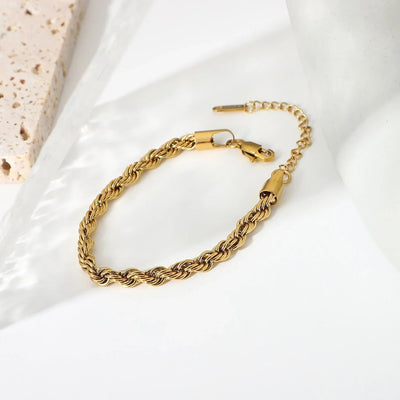 Stacey - Rope Chain Gold Bracelet