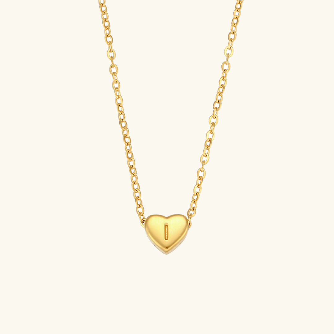 Juliette - Heart Initial Gold Necklace