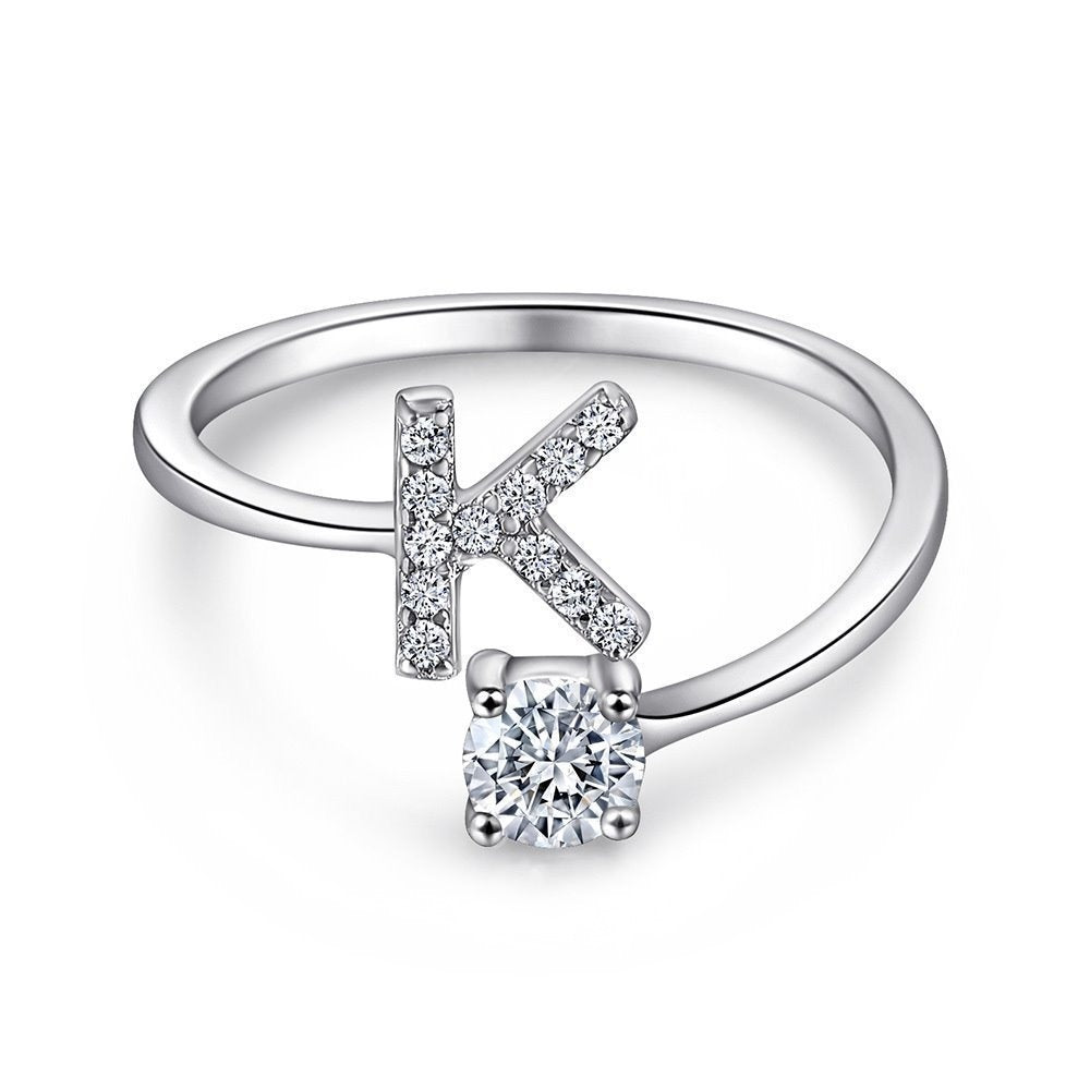Personalized Initial Sterling Silver Ring
