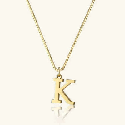 Karina - Letter Initial Gold Necklace