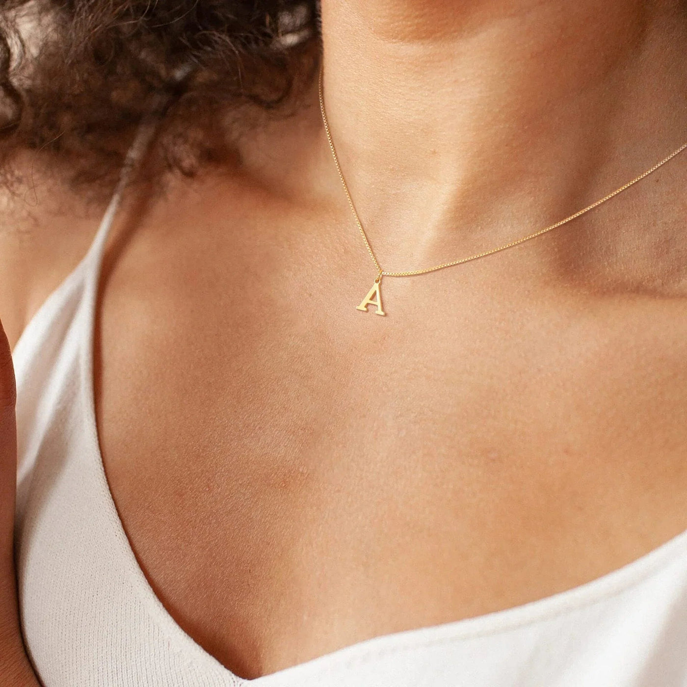 Karina - Letter Initial Gold Necklace