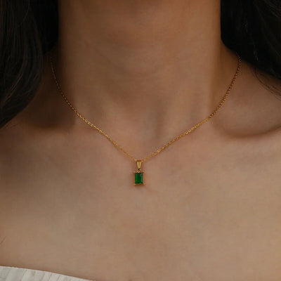 Maddie - Green Emerald  Necklace