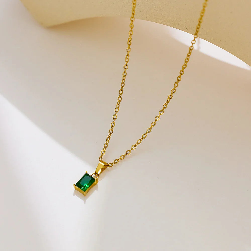 Maddie - Green Emerald  Necklace