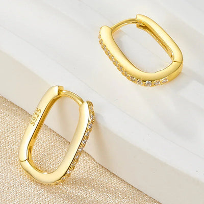 Sandra - Oval Hoop Earrings