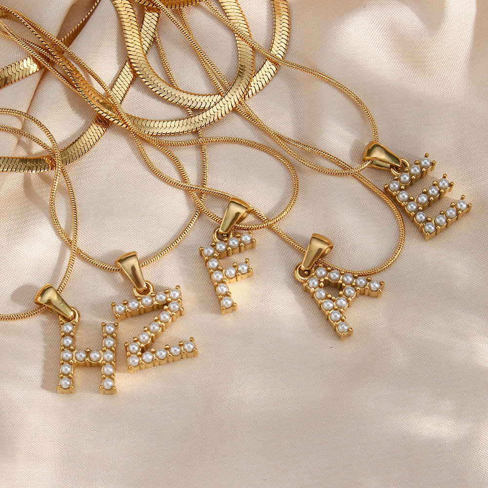 Marissa - Layered Gold Initial Letter Necklace