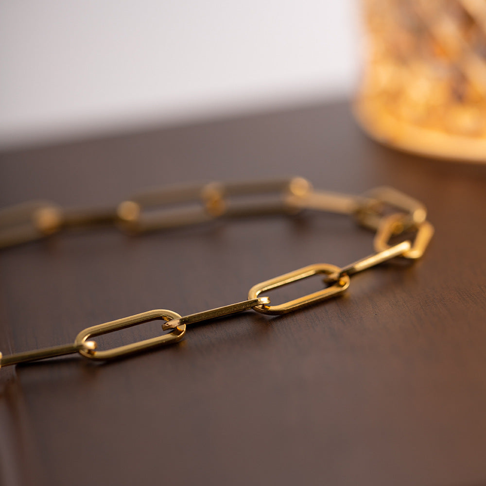 Keira - Gold Paperclip Chain Necklace