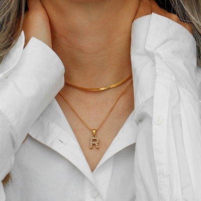 Marissa - Layered Gold Initial Letter Necklace