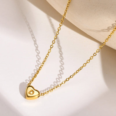 Juliette - Heart Initial Gold Necklace