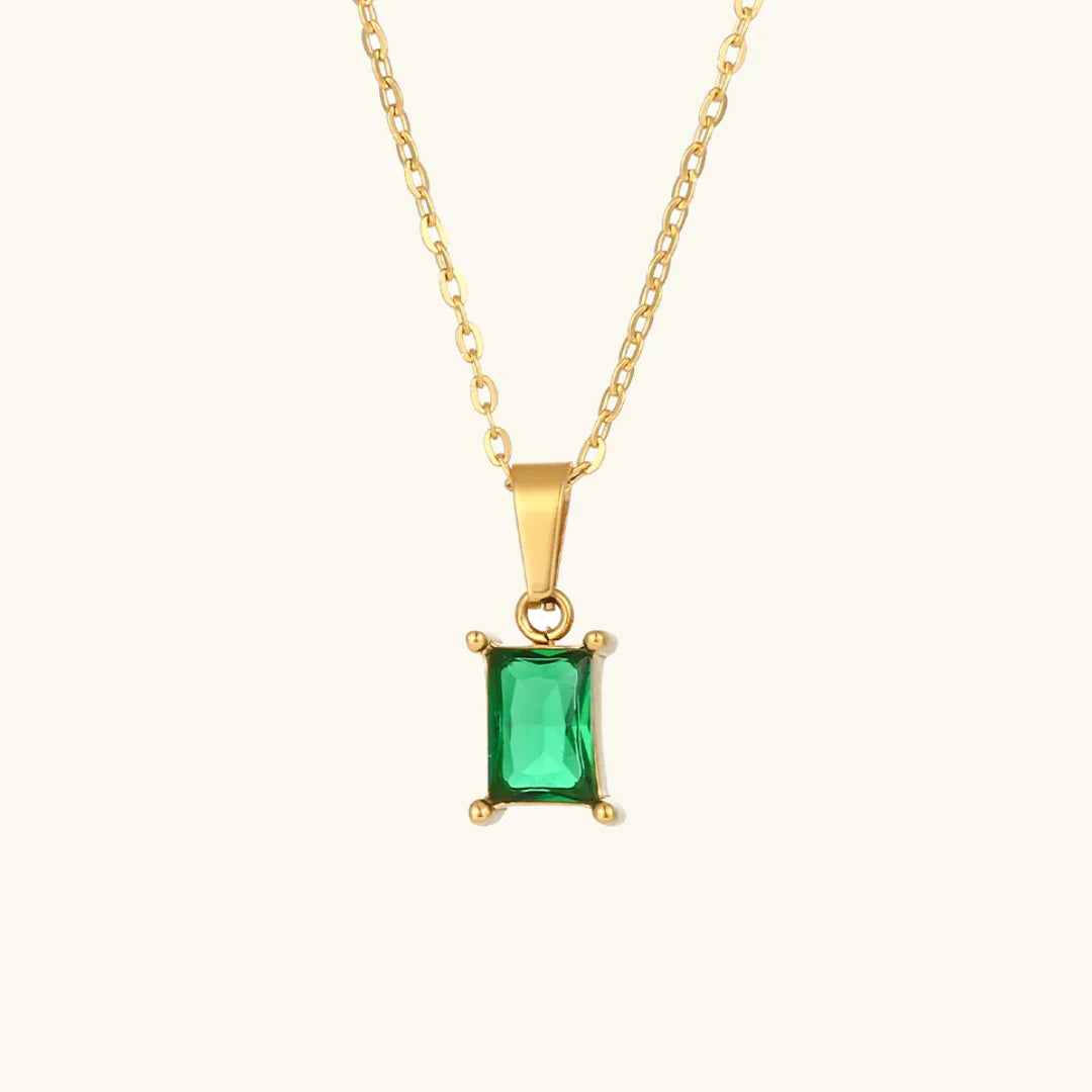 Maddie - Green Emerald  Necklace