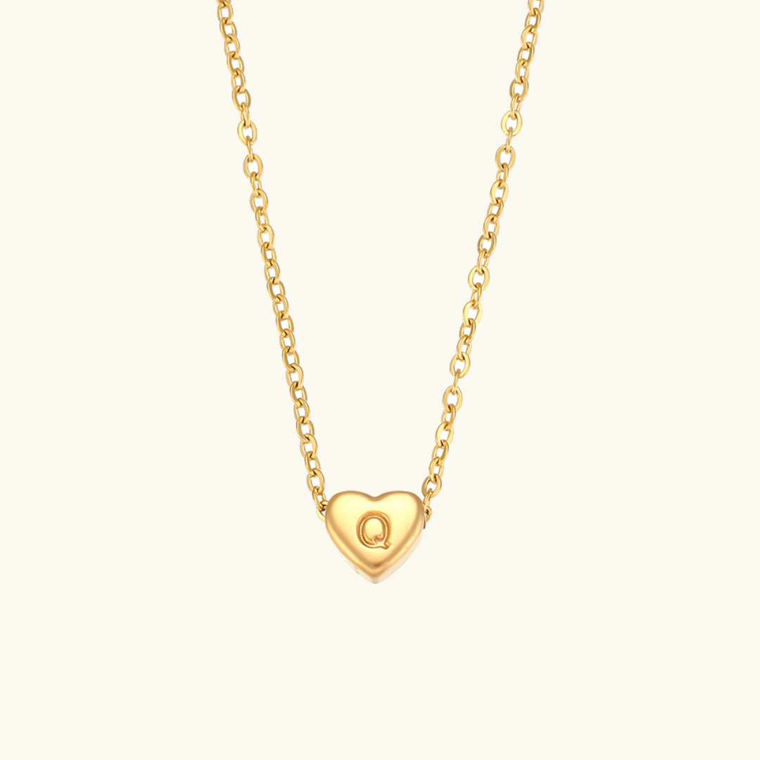 Juliette - Heart Initial Gold Necklace