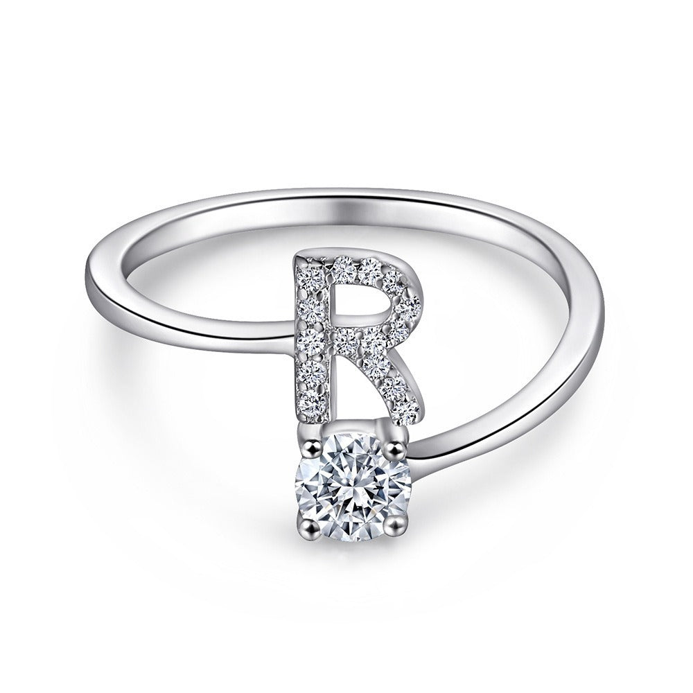 Personalized Initial Sterling Silver Ring