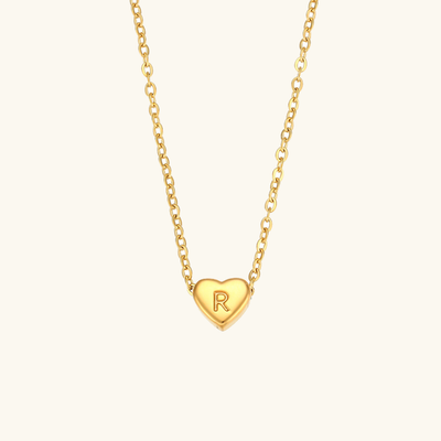 Juliette - Heart Initial Gold Necklace