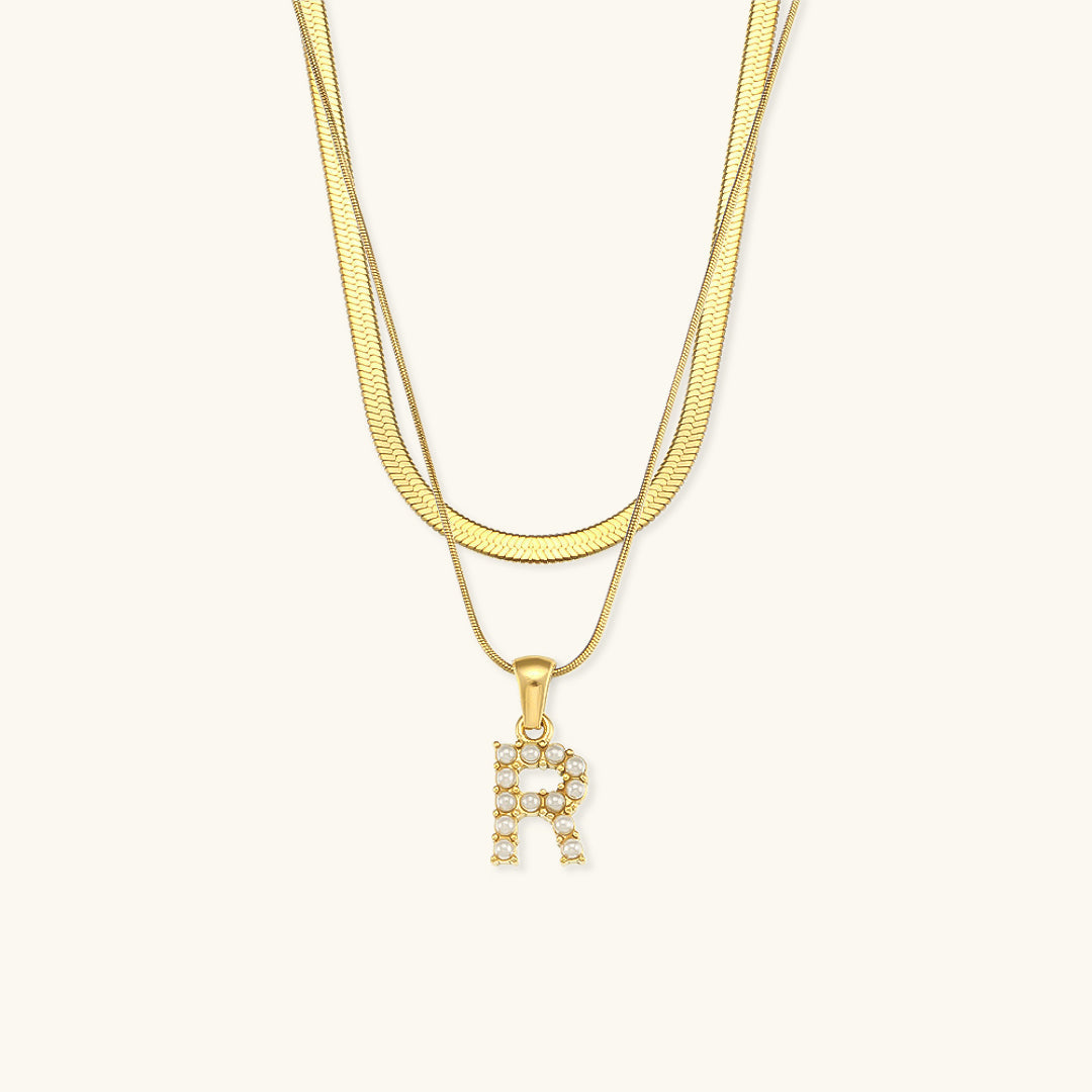 Marissa - Layered Gold Initial Letter Necklace