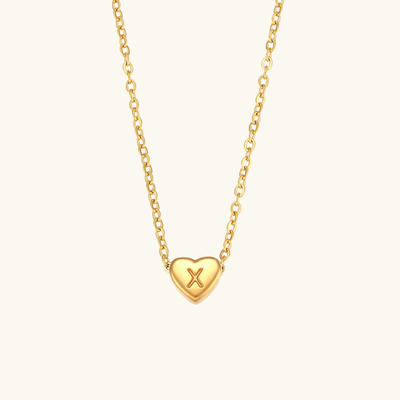 Juliette - Heart Initial Gold Necklace