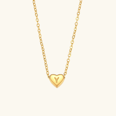 Juliette - Heart Initial Gold Necklace