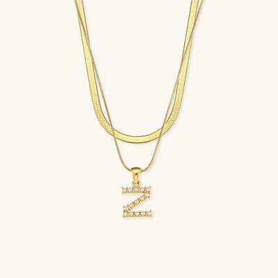 Marissa - Layered Gold Initial Letter Necklace