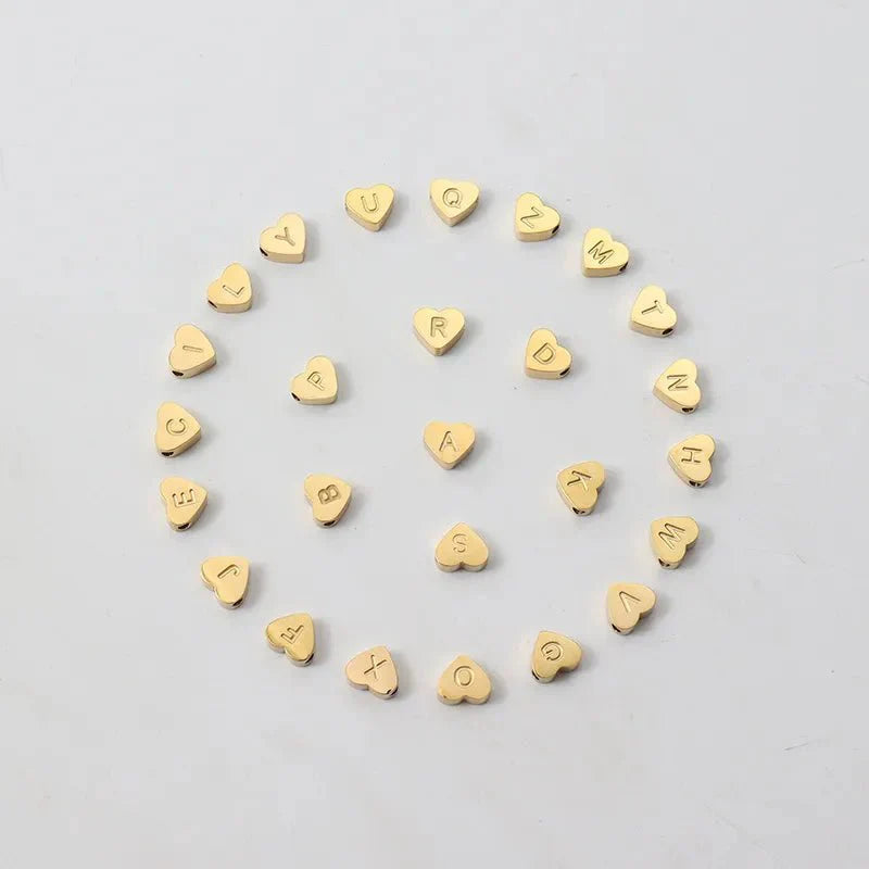 Nora - Adjustable Heart Letter Initial Bracelets Black