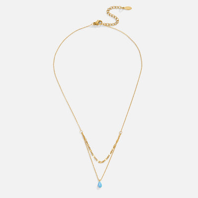Theresa - Opal Teardrop Layered Necklace