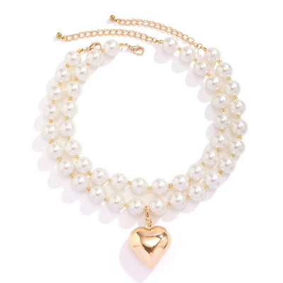Isla - Pearl Layered Heart Necklace