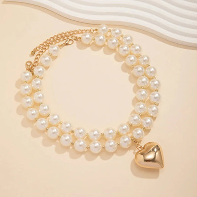 Isla - Pearl Layered Heart Necklace