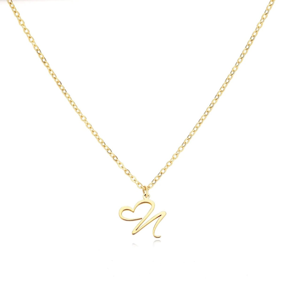 Saphira - Dainty Heart Letter Initial Necklace