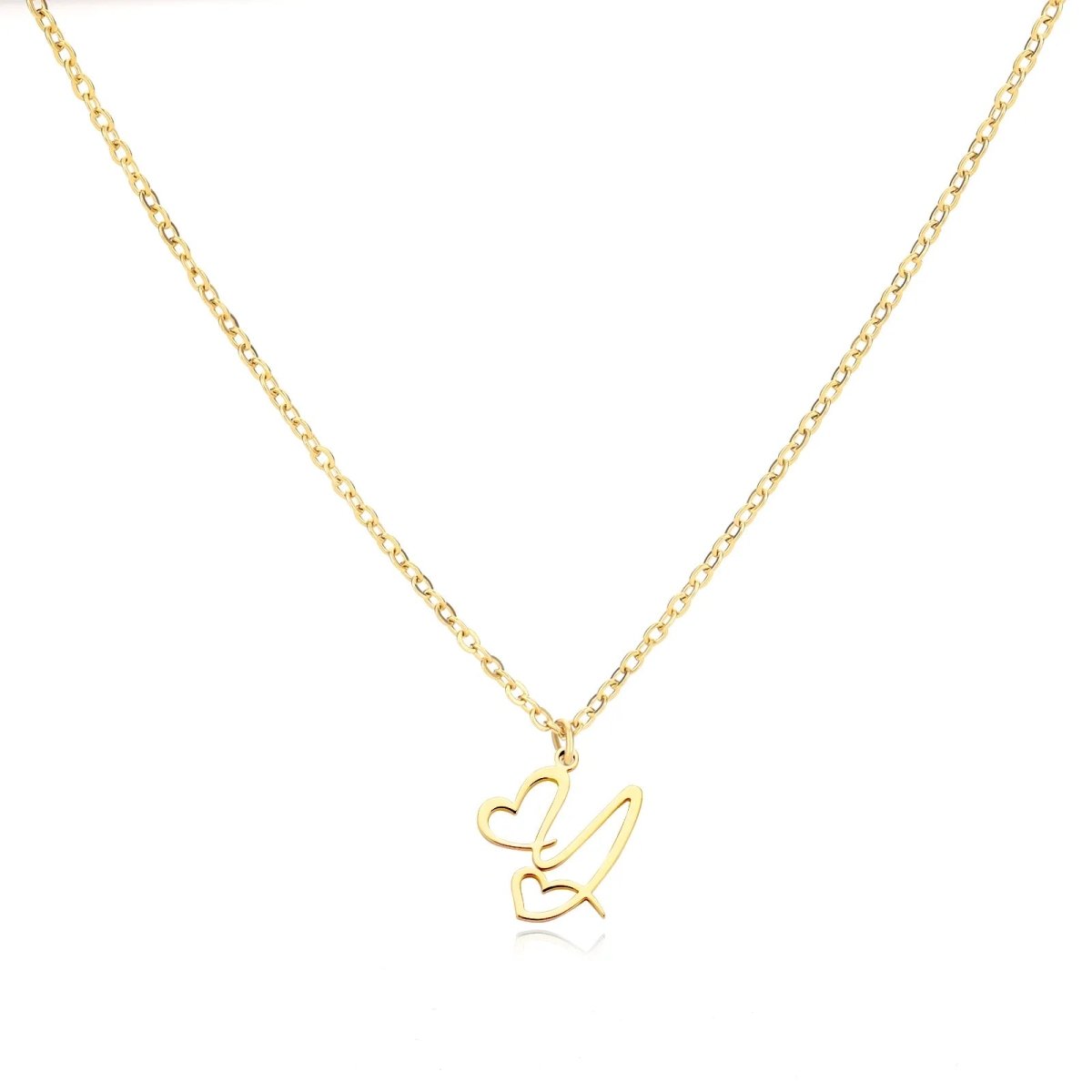 Saphira - Dainty Heart Letter Initial Necklace