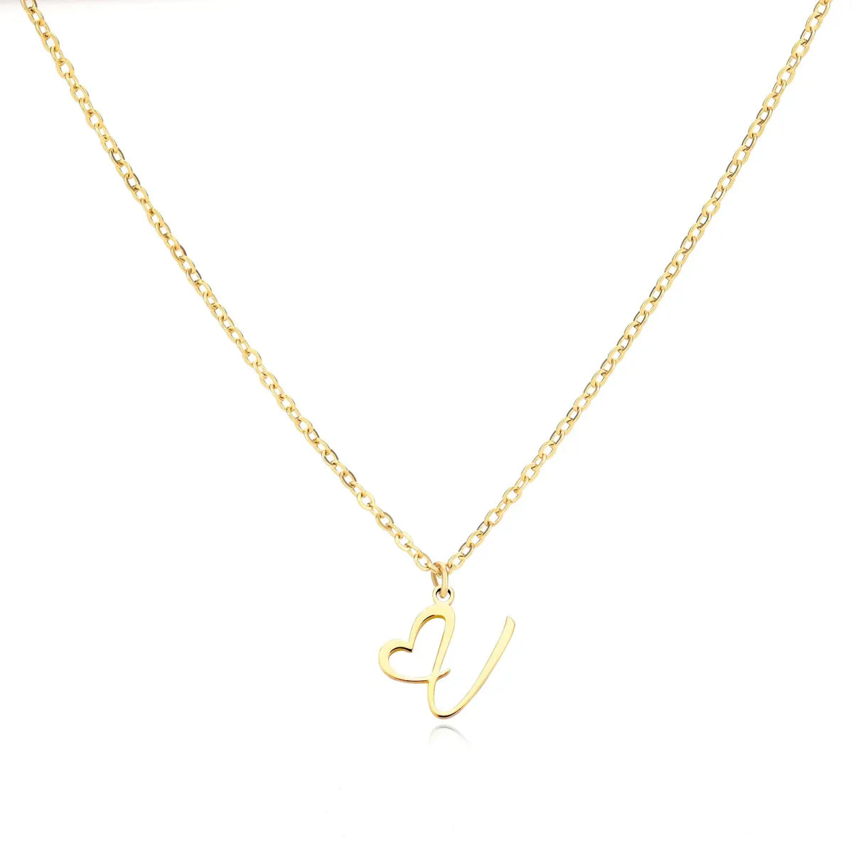 Saphira - Dainty Heart Letter Initial Necklace